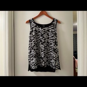 NWT size M animal print black and white August Silk tank